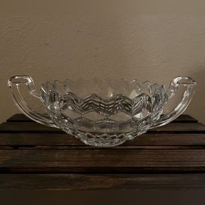 Vintage American Fostoria Large Bowl with slotted handles